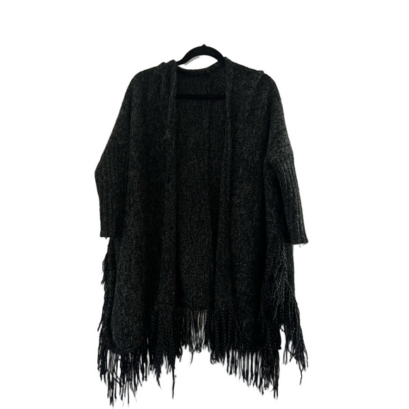 Sweaters - Women’s Cozy Black Fringe Cardigan